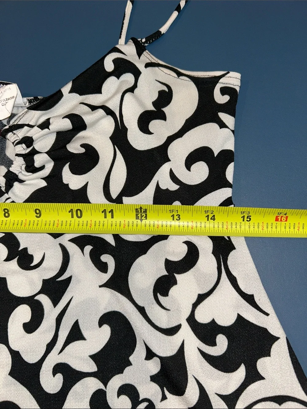 Black & White Swirl Print Spaghetti Strap Tank Top
